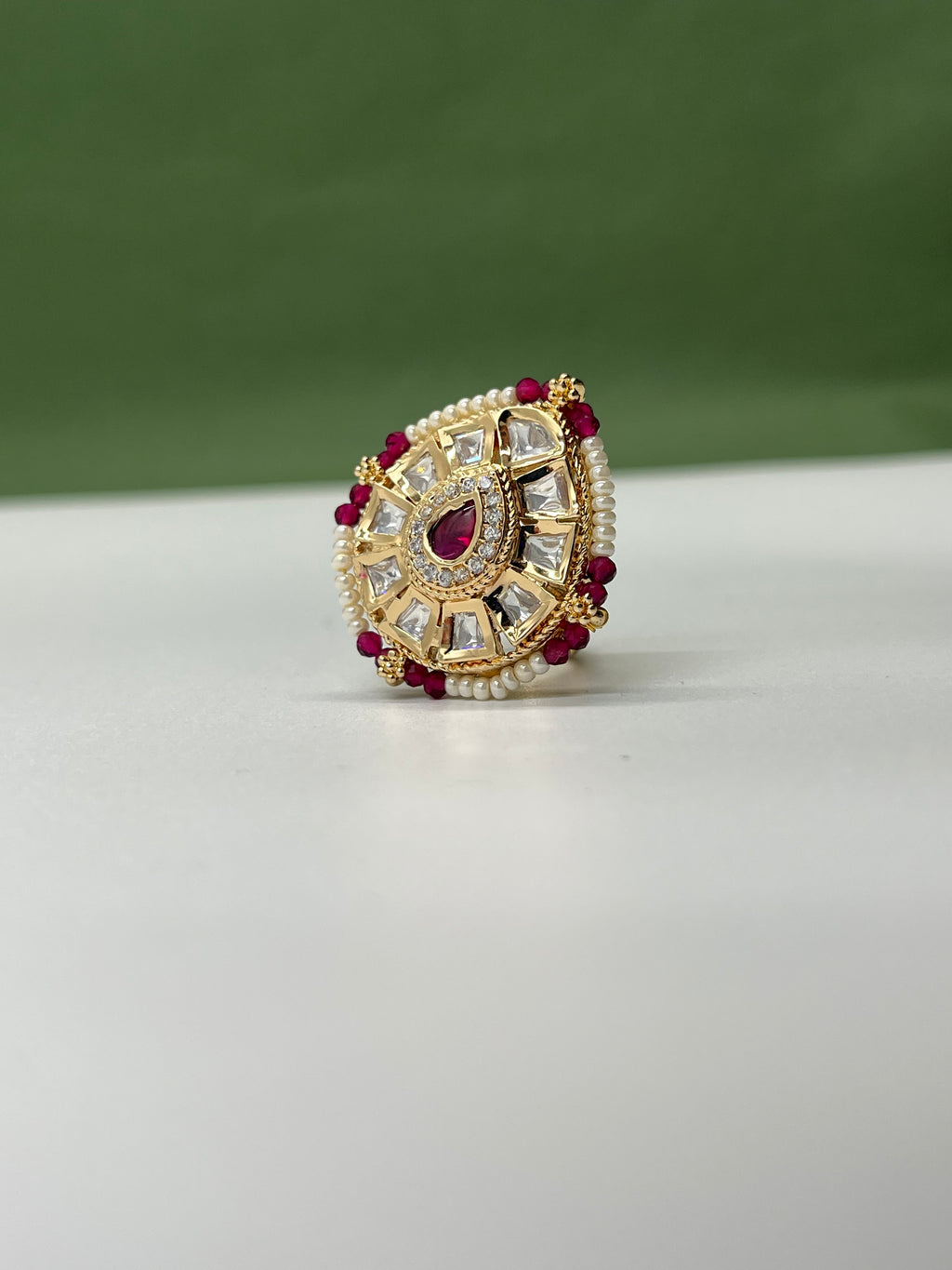 Regalora Petal Mozonite Ring