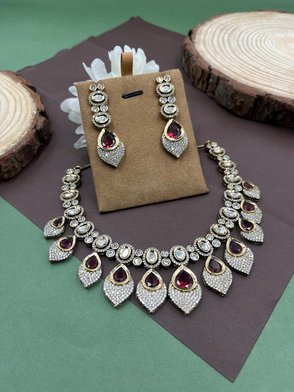 Raktima Moissanite Necklace Set