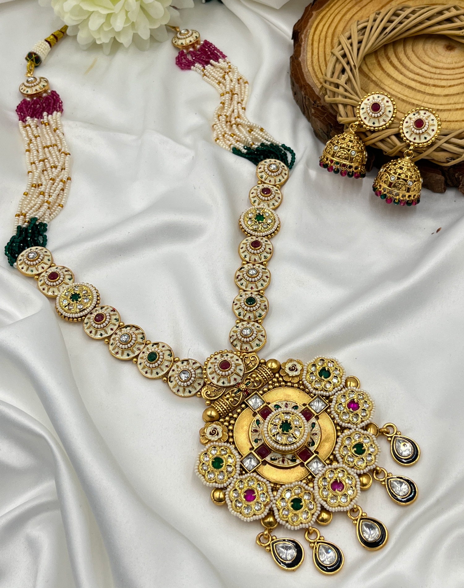 Anvika Temple Heritage Haaram Set