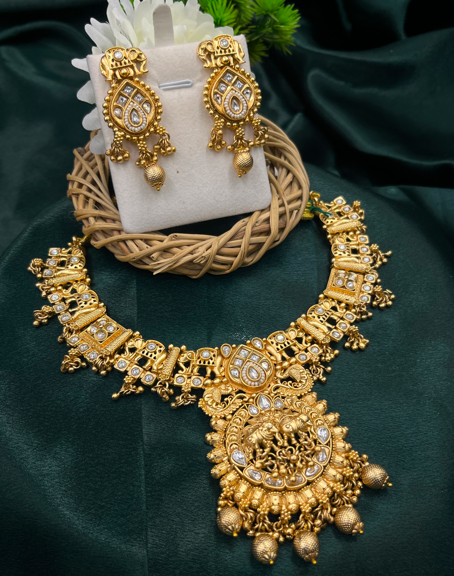 Rajeshwari Elephant Temple Necklace