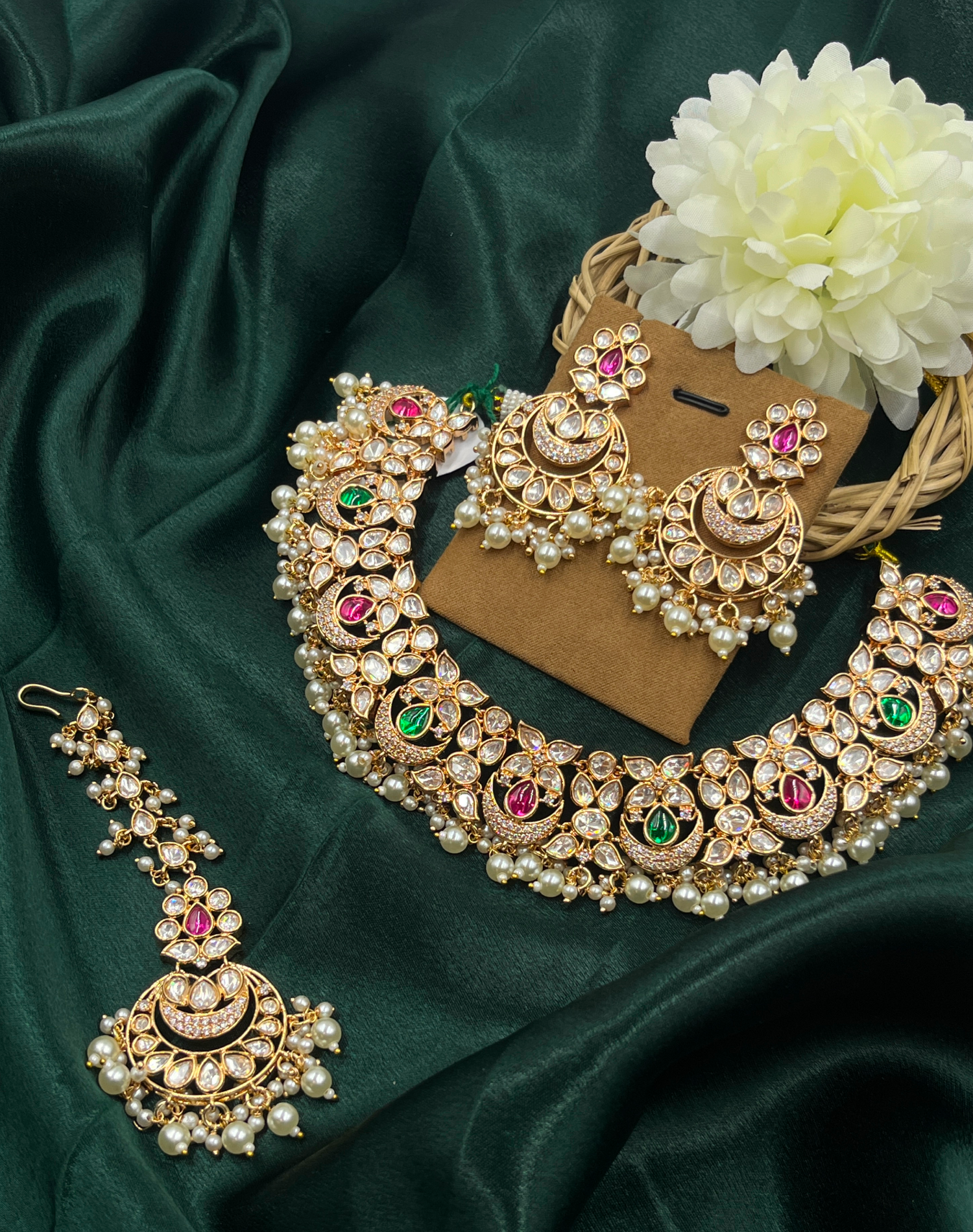 Rajwada Multicolor Kundan Bridal Set