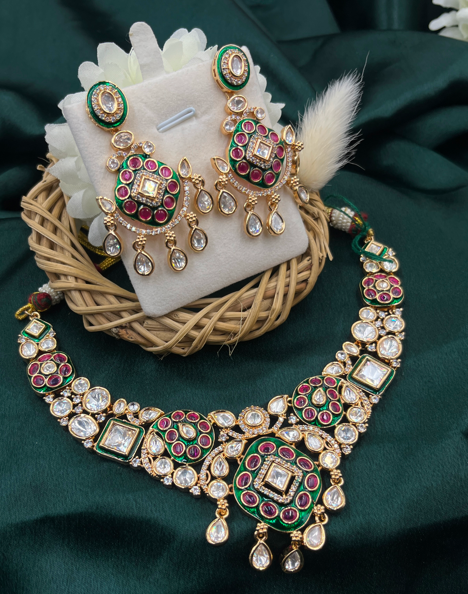 Rang-E-Noor Moissanite Kundan Set